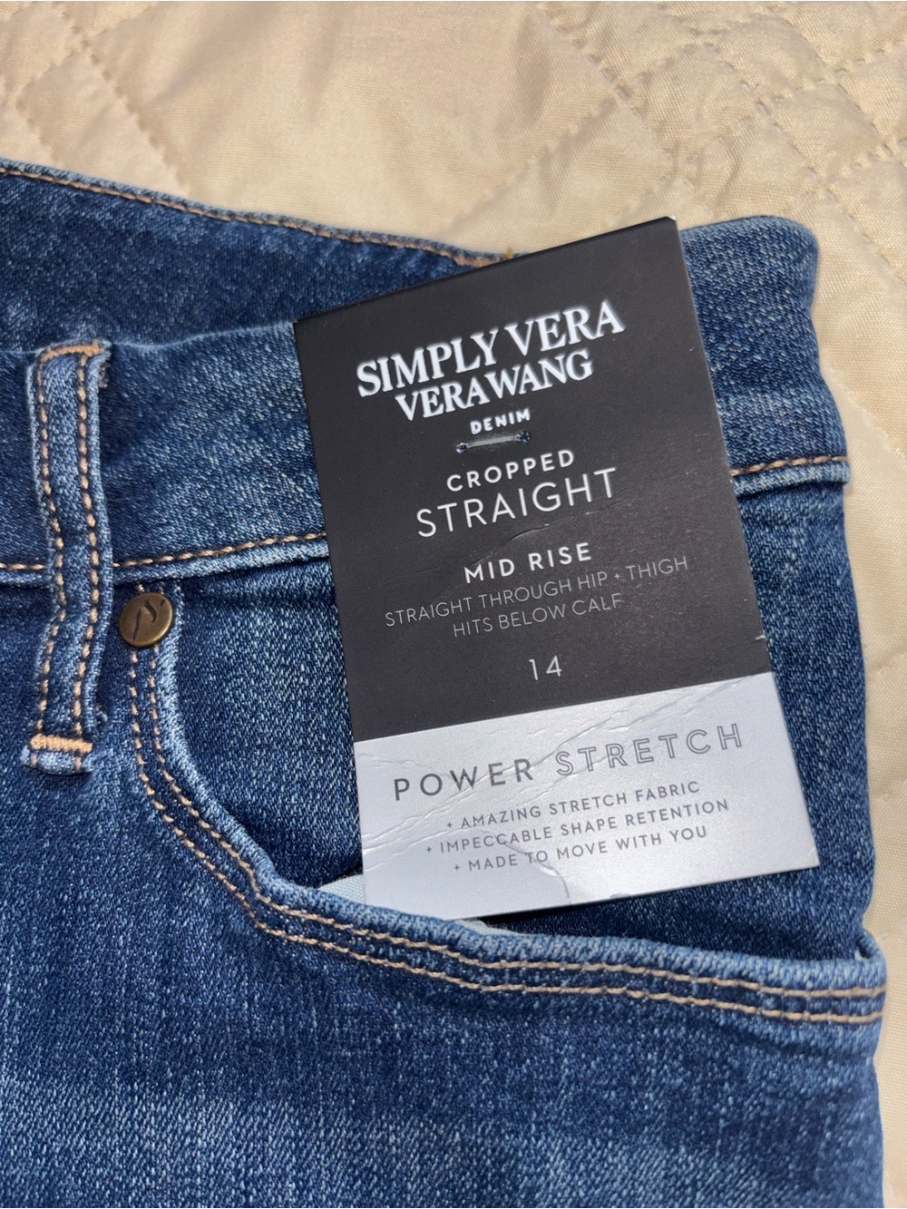 Simply Vera size 14 Dark Blue Straight-Leg Jeans - Picture 4 of 6